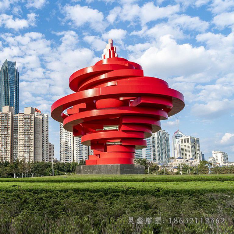 不锈钢抽象螺旋景观雕塑