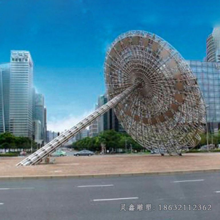 不锈钢日晷镂空景观雕塑