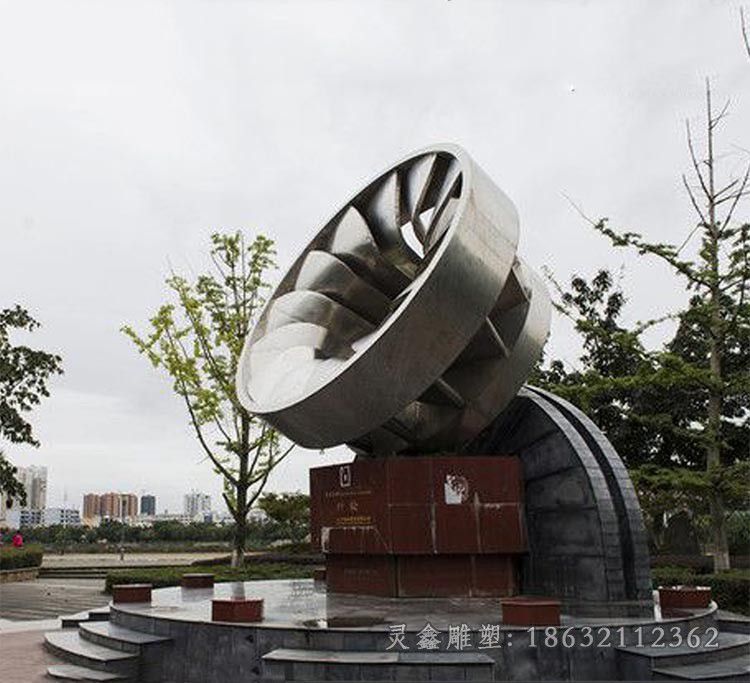 抽象创意圆形不锈钢雕塑