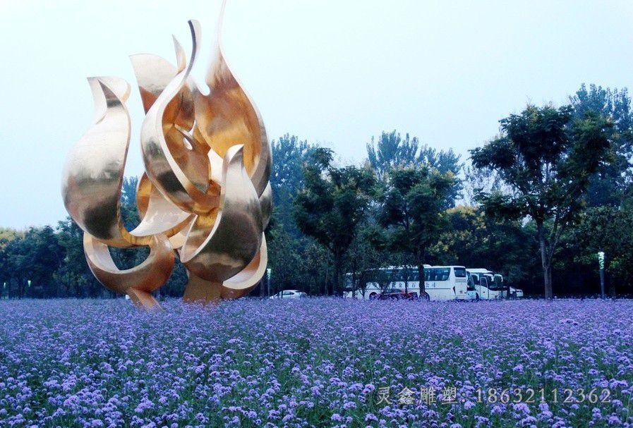 抽象花瓣景观不锈钢雕塑