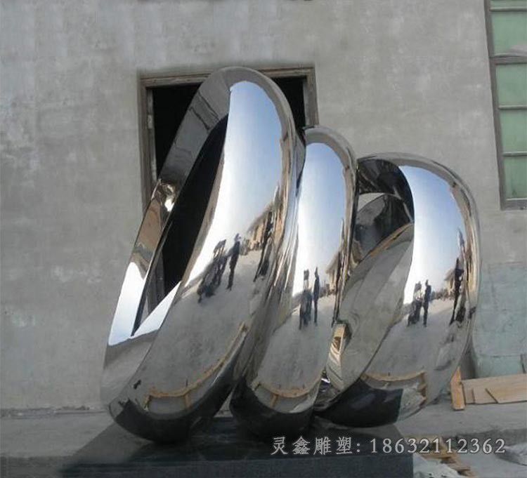 创意环形组合不锈钢雕塑