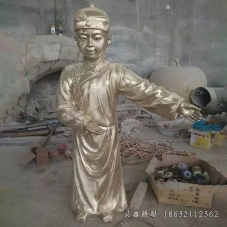 迎宾童子抽象景观铜雕