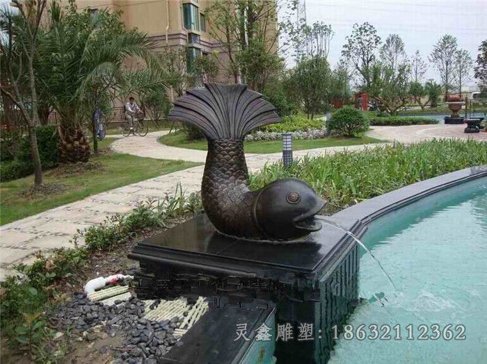 鱼式喷泉景观铜雕
