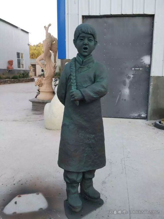 小女孩街边小品铜雕
