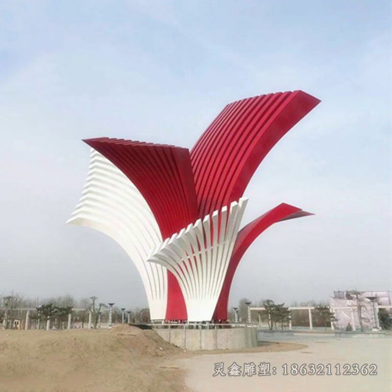 不锈钢彩绘景观抽象雕塑