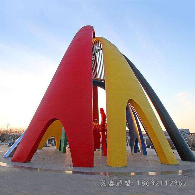 彩色抽象景观不锈钢雕塑