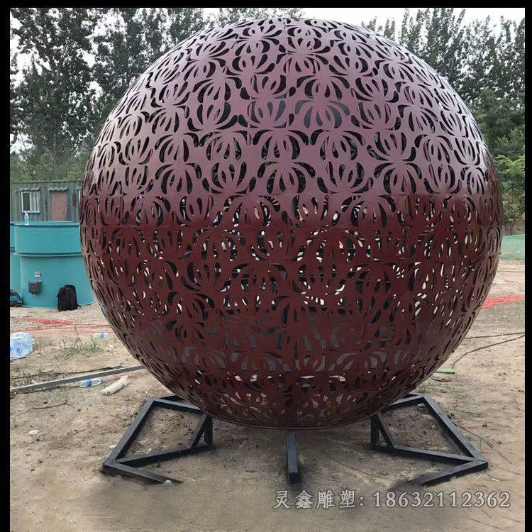 镂空圆球标志不锈钢雕塑