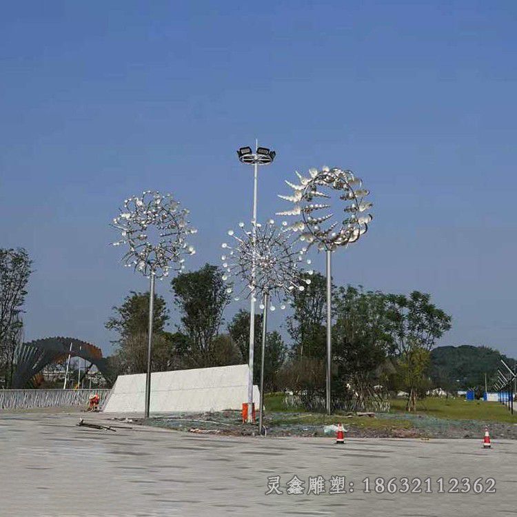 抽象风动不锈钢景观雕塑