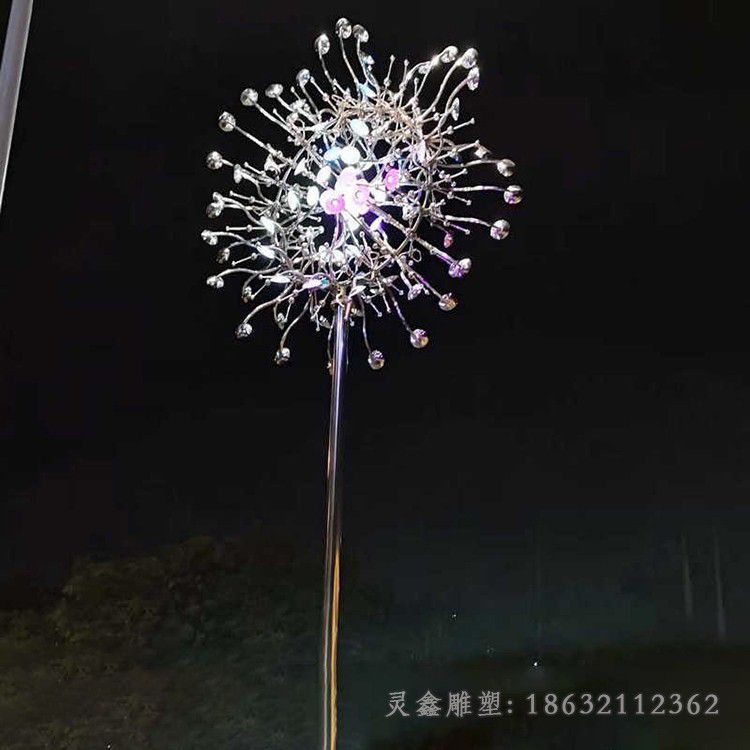 不锈钢发光风动抽象雕塑