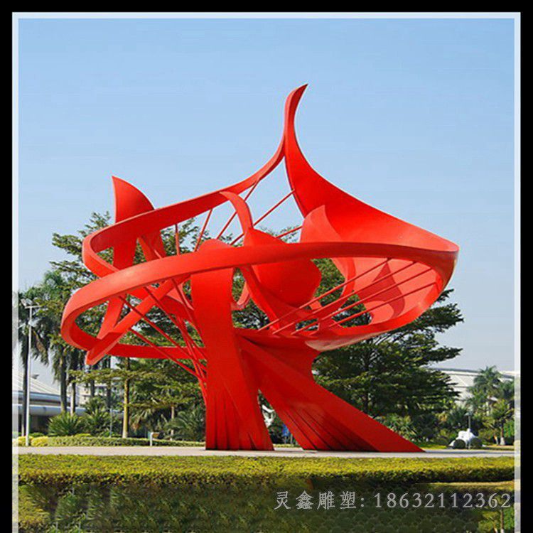 不锈钢抽象艺术地标雕塑