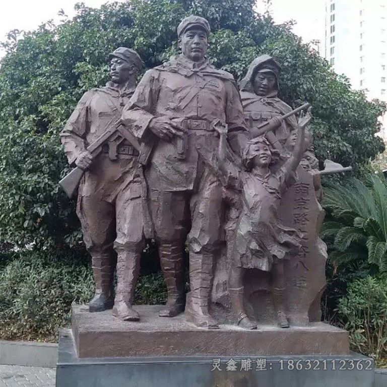 战士人物景观标志铜雕