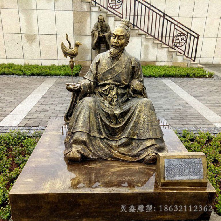 科学家张衡抽象铜雕