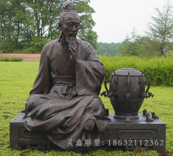 张衡校园名人铜雕