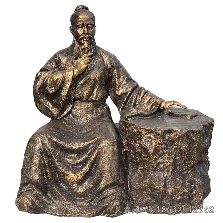 张仲景诊脉人物铜雕