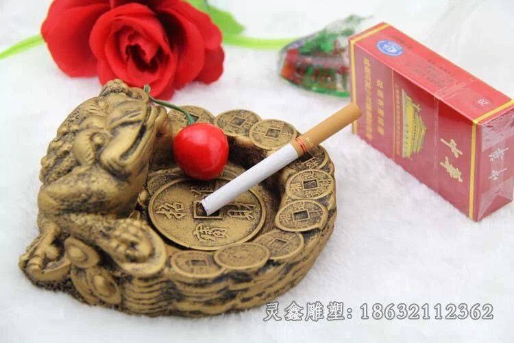 招财金蝉烟灰缸景观铜雕