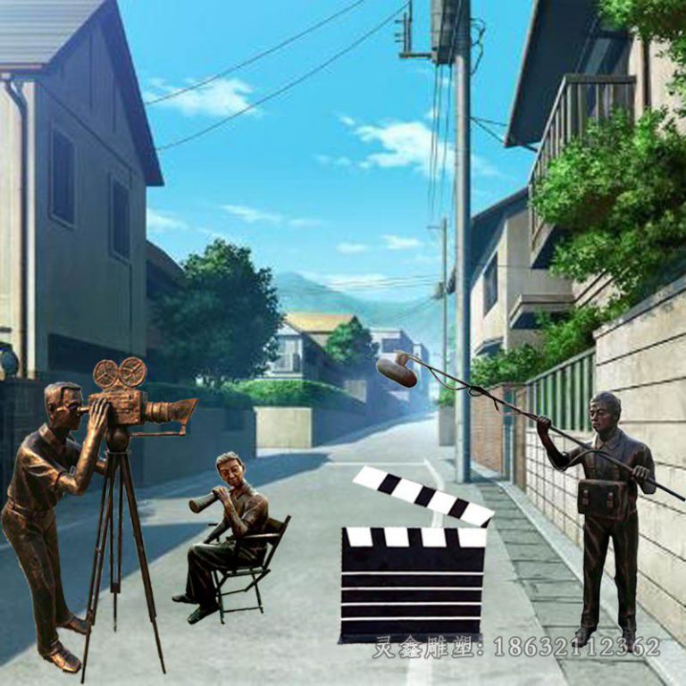 照相人物庭院景观铜雕