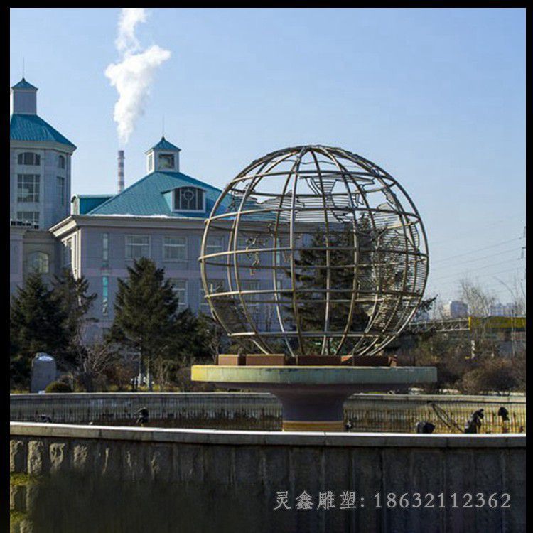 地球抽象不锈钢景观雕塑