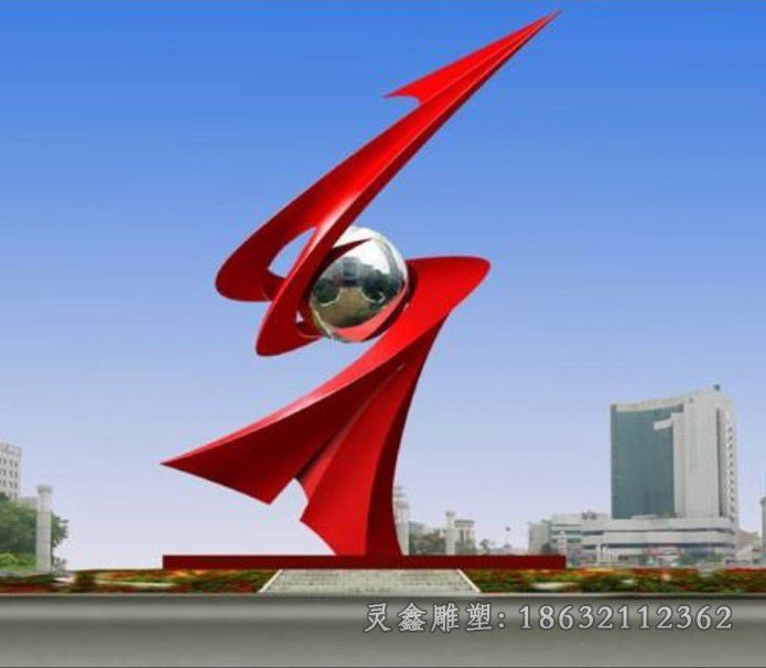 不锈钢抽象卓越景观雕塑