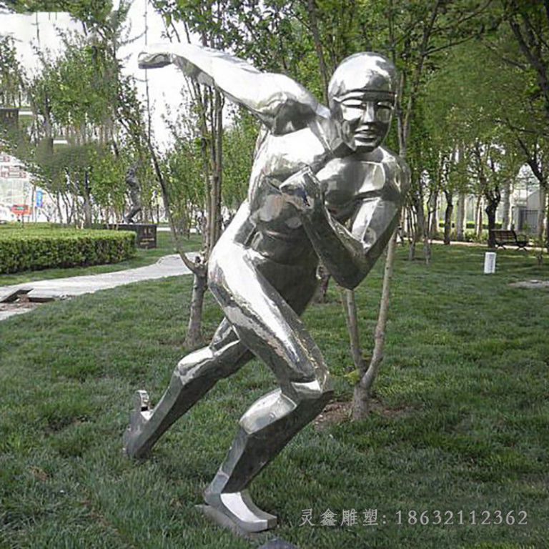 滑冰人物不锈钢景观雕塑