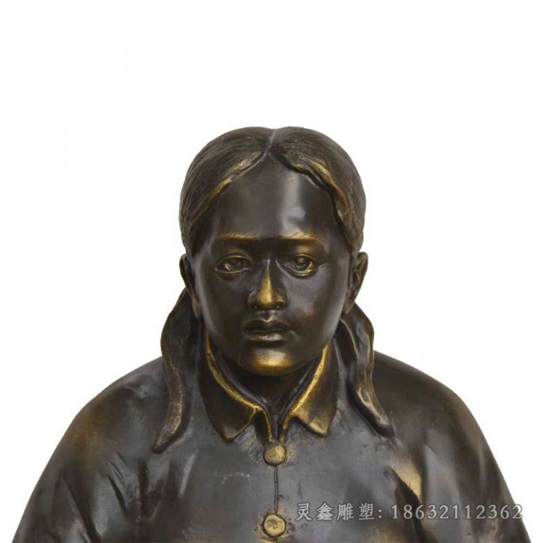 蒸包子民俗人物铜雕
