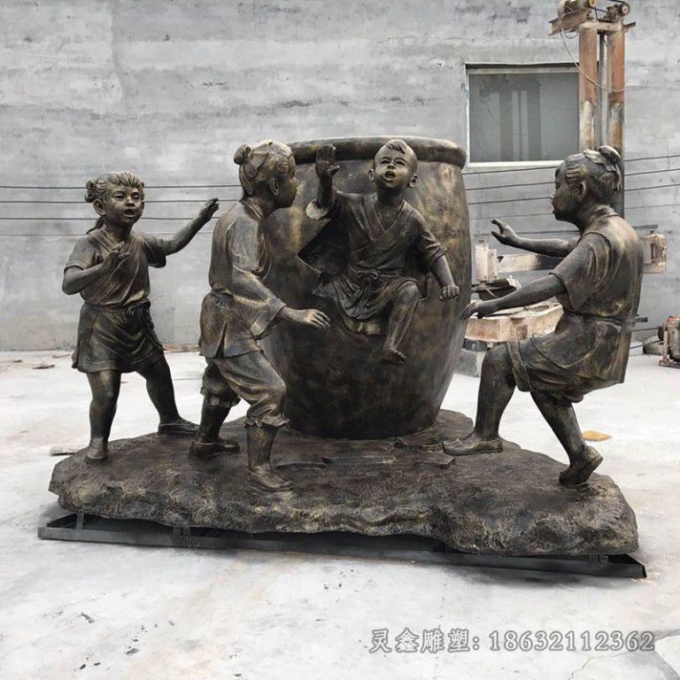成语故事司马光砸缸铜雕