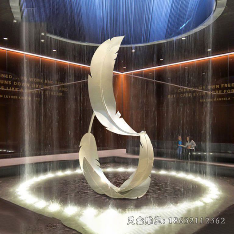 抽象羽毛不锈钢广场雕塑