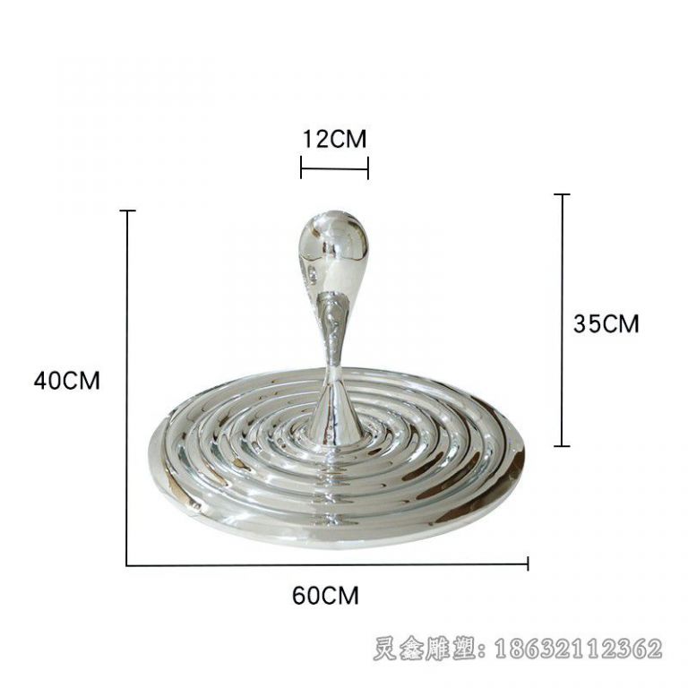 聚水生财不锈钢镜面雕塑