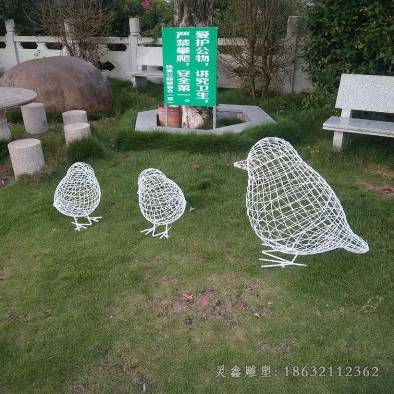 镂空小鸟不锈钢广场雕塑