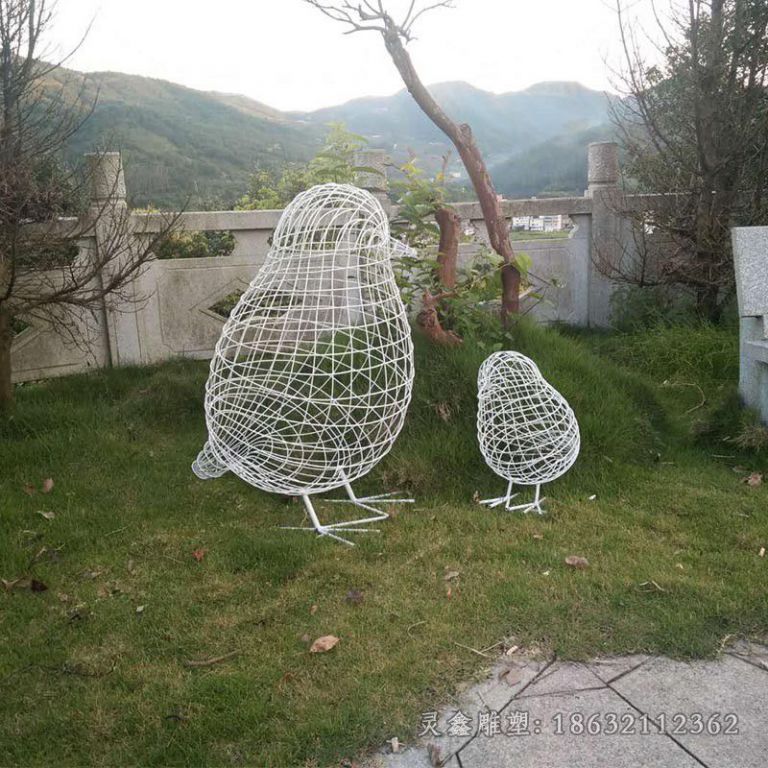 镂空小鸟不锈钢校园雕塑