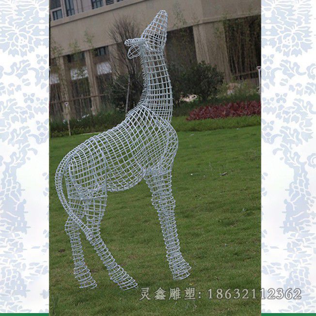 长颈鹿户外不锈钢雕塑