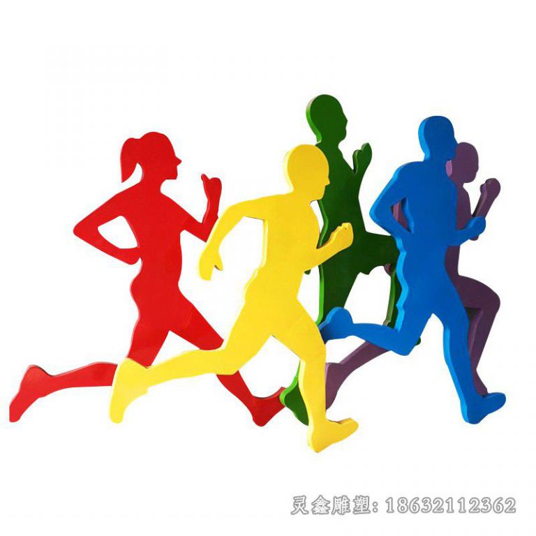 跑步剪影不锈钢景观雕塑