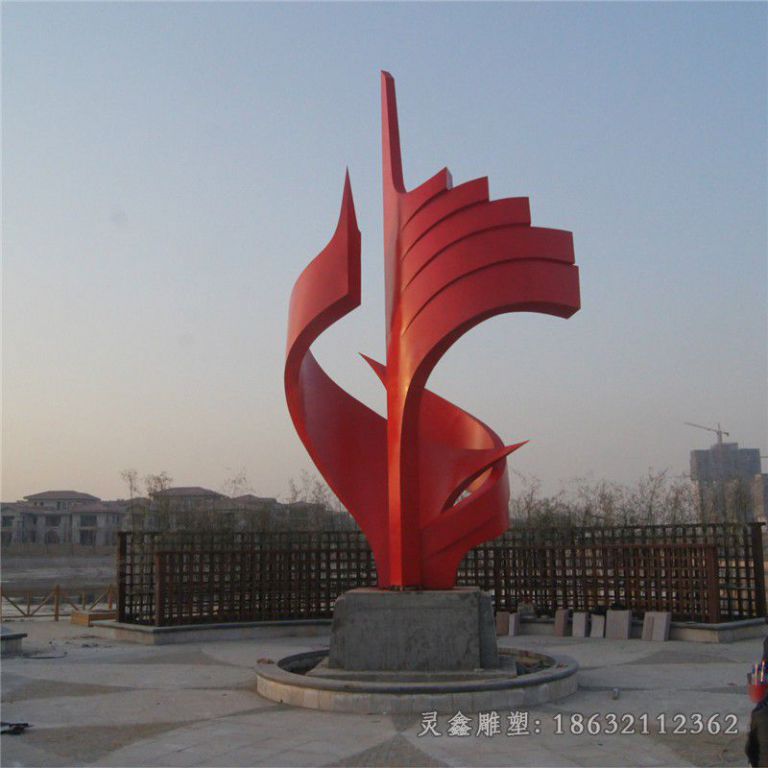 企业不锈钢抽象开拓雕塑