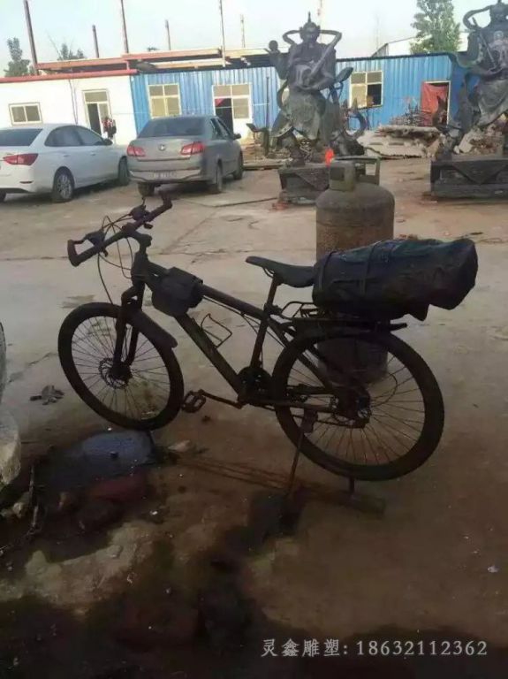 自行车抽象景观铜雕
