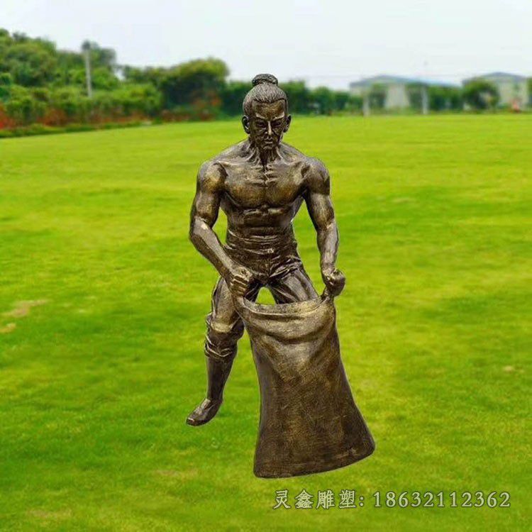 农耕文化人物户外铜雕