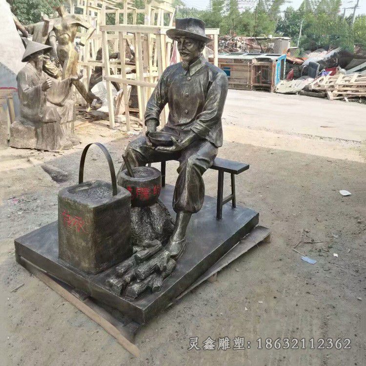 做小吃人物景观铜雕