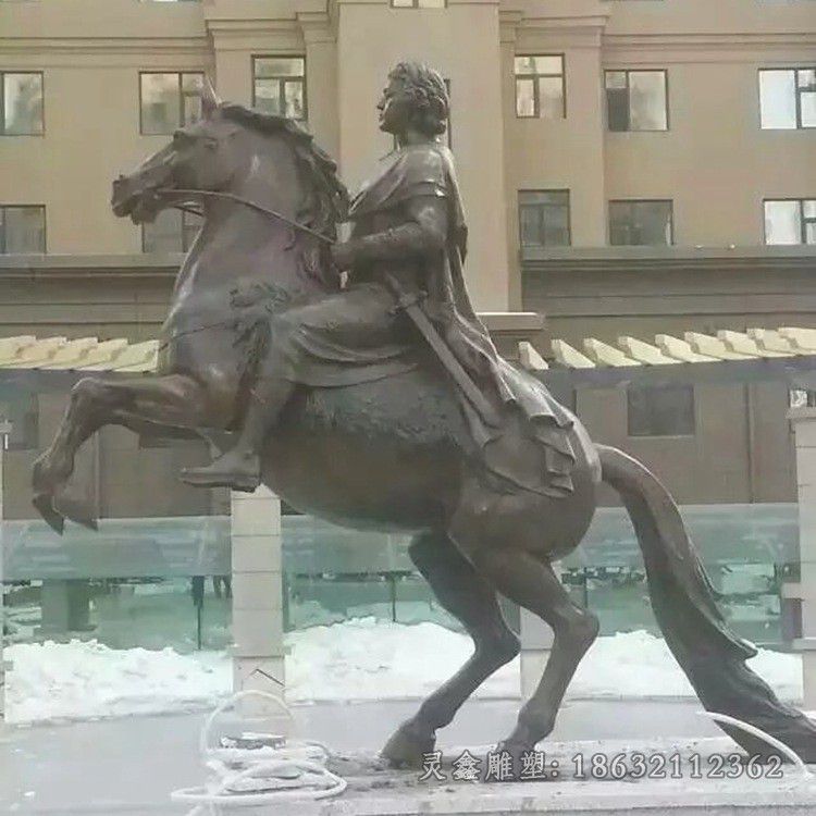 爱迪生骑马人物铜雕