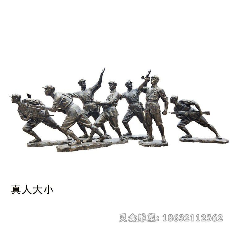 冲锋八路军景区铜雕