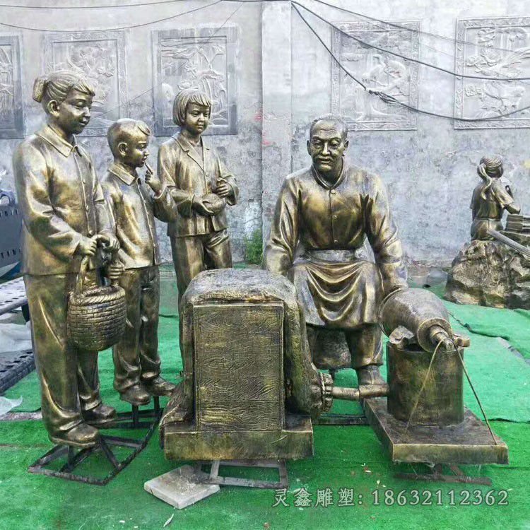 民俗爆米花小区景观铜雕