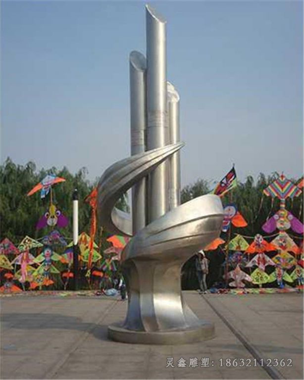 不锈钢抽象粉笔镜面雕塑
