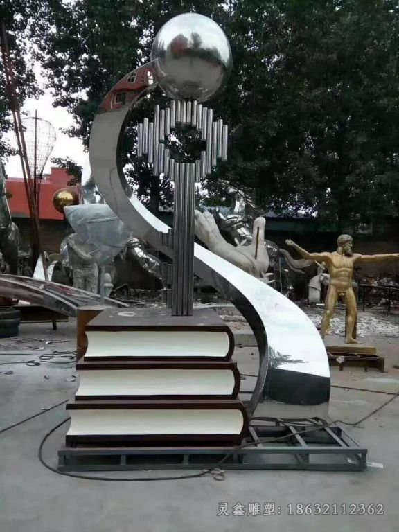 抽象不锈钢钥匙镜面雕塑