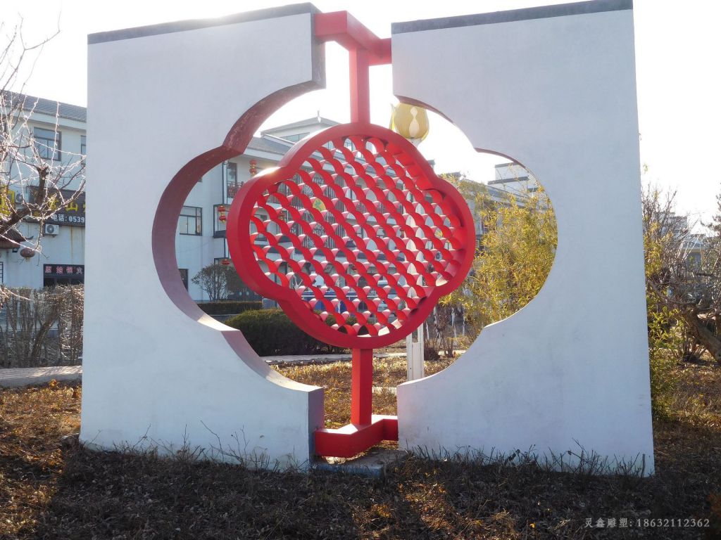 不锈钢镂空中国结景观雕塑