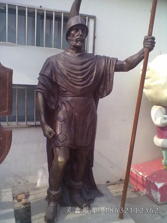 古罗马战士景观人物铜雕