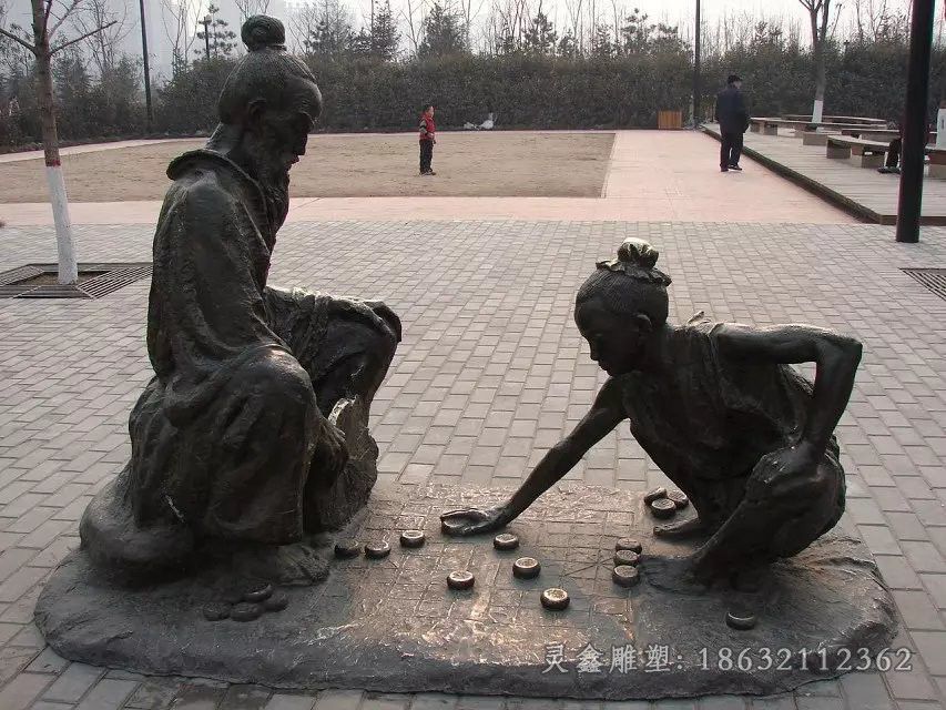 下象棋商场景观铜雕