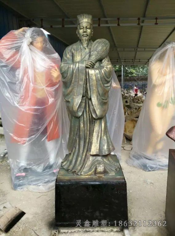 诸葛亮抽象人物景观铜雕
