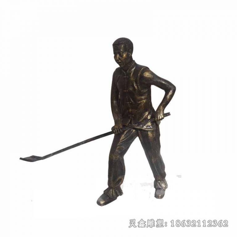 播种插秧农耕商场铜雕