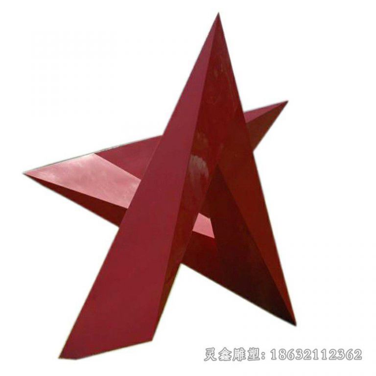 红色标志广场不锈钢雕塑