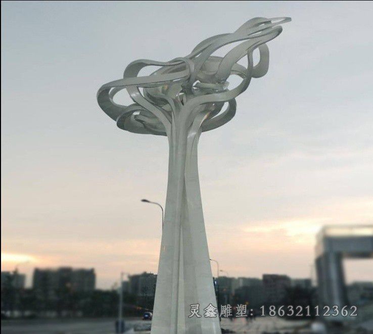 不锈钢镜面标志抽象雕塑