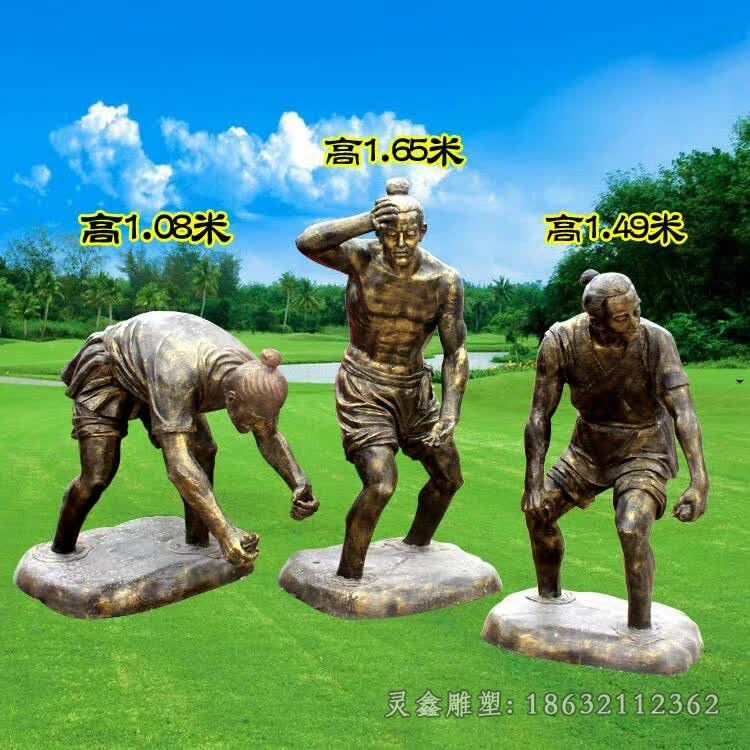 农耕播种公园人物铜雕