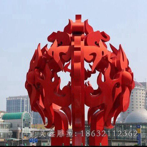 彩绘标志校园不锈钢雕塑