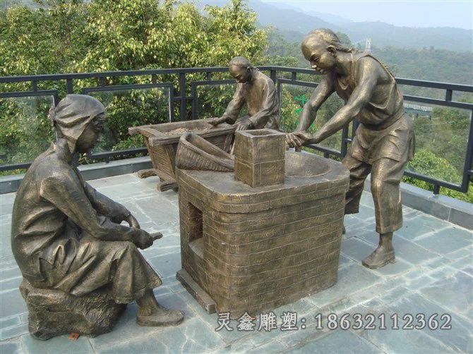 茶文化人物城市铜雕